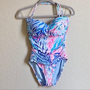 Lilly Pulitzer Flamenco Kaleidoscope Coral Blue 10